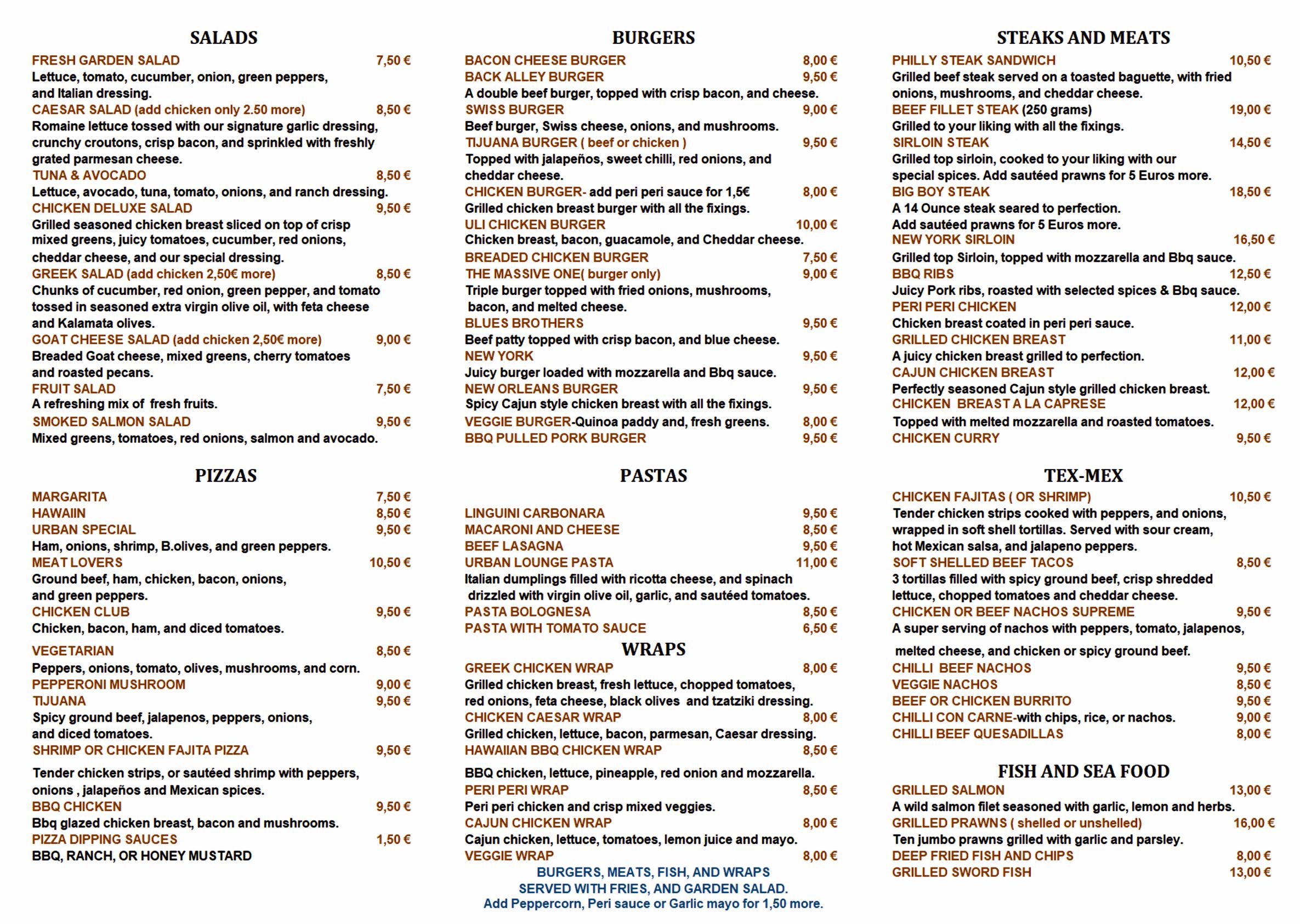Carta de Urban Lounge Ibiza — página 3